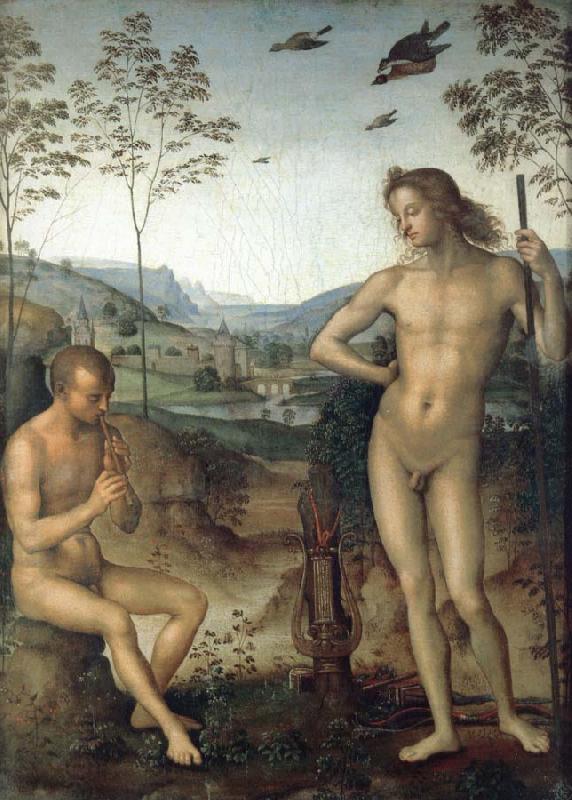 Pietro vannucci called IL perugino Apollo and Marilyn income Ah oil painting picture